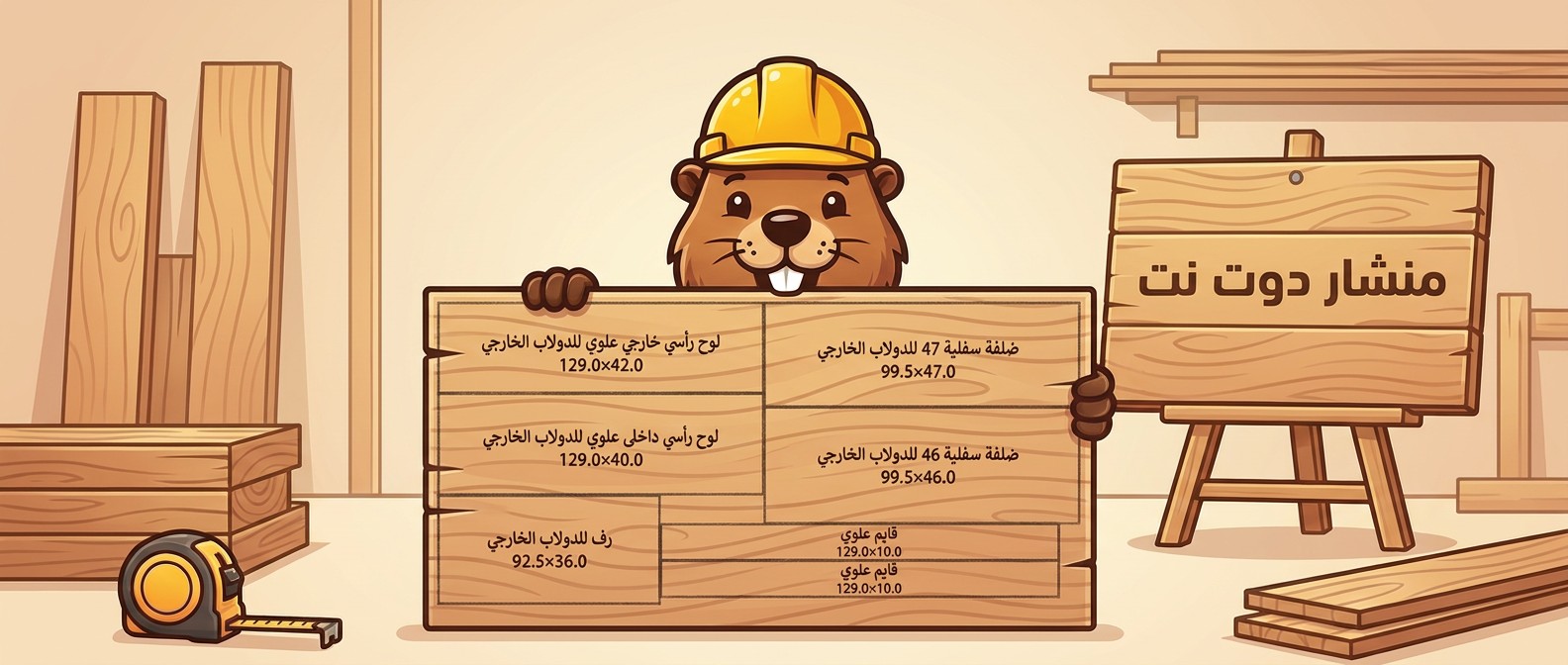 واجهة أداة منشار دوت نت لإنشاء مخطط قص ألواح الخشب
